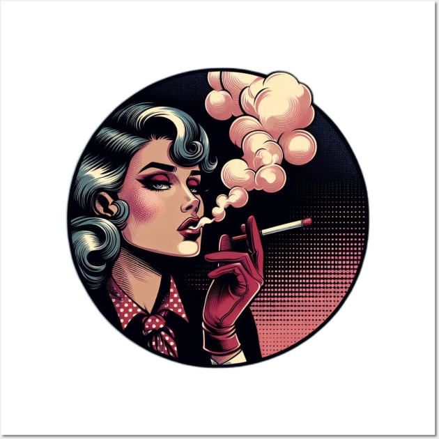 retro woman smoker Wall Art by Anthony88